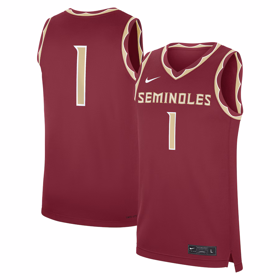 Men's Nike #1 Garnet Florida State Seminoles Road Replica Jersey - SUjersey01
