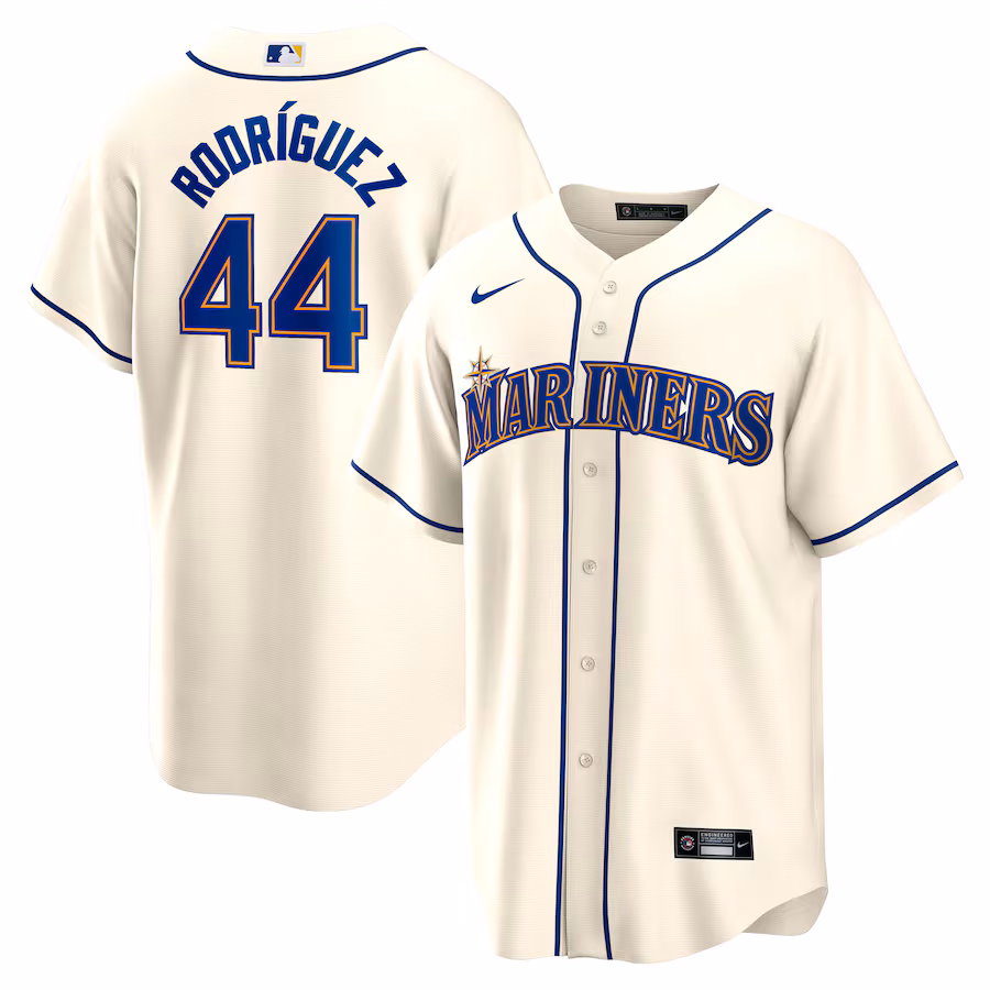 Men's Seattle Mariners Julio Rodriguez Nike Cream Official Replica Player Jersey - SUjersey01