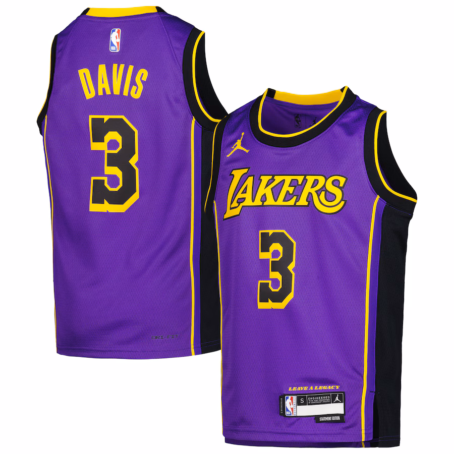 Youth Los Angeles Lakers Anthony Davis Jordan Brand Purple Swingman Jersey - Statement Edition - SUjersey01