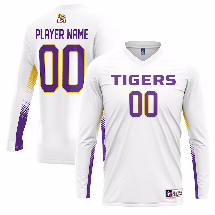 LSU Tigers GameDay Greats Unisex NIL Lightweight Volleyball Jersey - White - SUjersey01