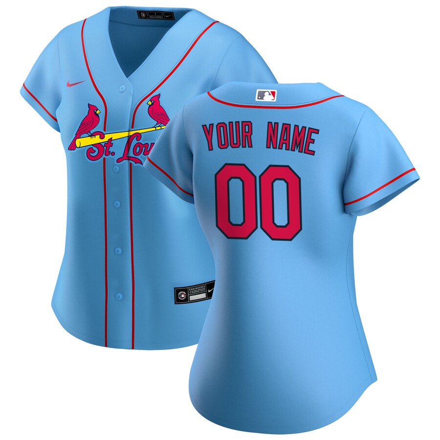 Women's St. Louis Cardinals Nike Blue Alternate Replica Custom Jersey - SUjersey01