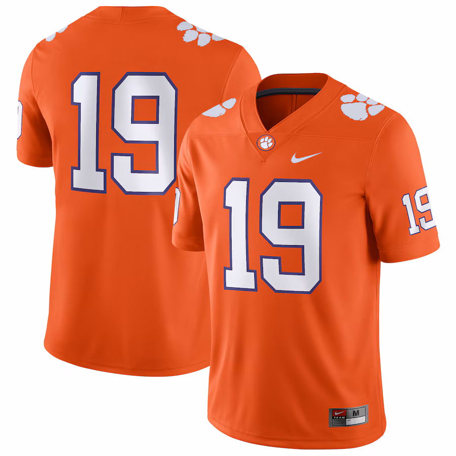 #19 Clemson Tigers Nike Game Jersey - Orange - SUjersey01