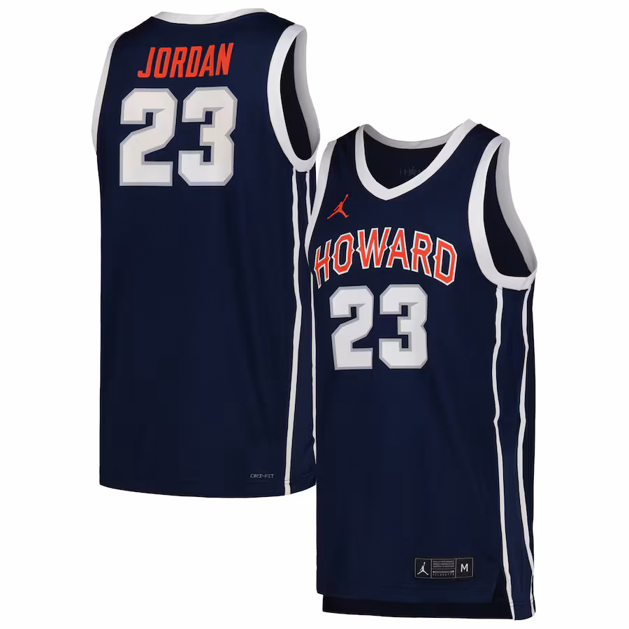 Michael Jordan Howard University Bisons Jordan Brand Replica Basketball Jersey - Navy - SUjersey01