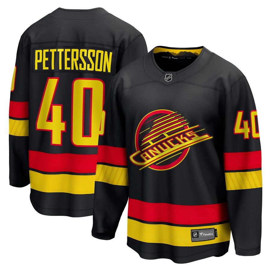 Men's Vancouver Canucks Elias Pettersson Fanatics Branded Black Alternate - 2022/23 Premier Breakaway Player Jersey - SUjersey01