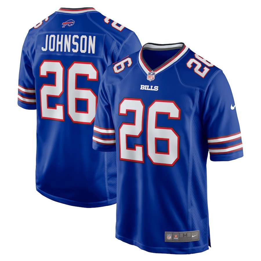 Men's Buffalo Bills Ty Johnson Nike  Royal Team Game Jersey - SUjersey01