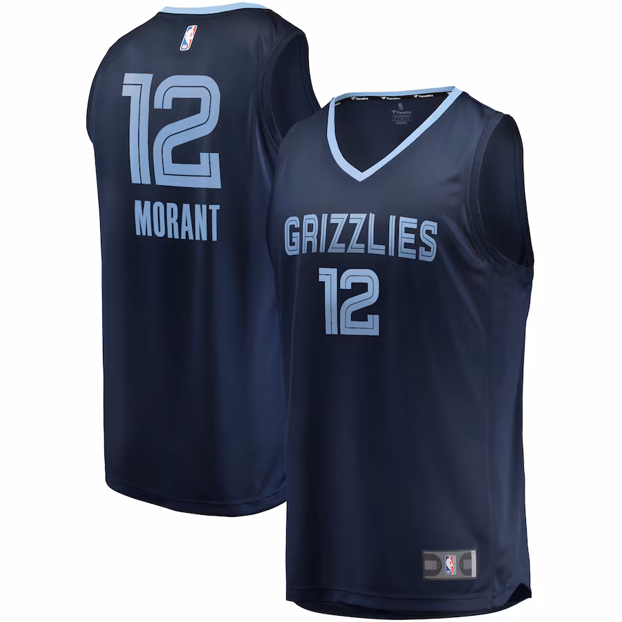 Men's Memphis Grizzlies Ja Morant Fanatics Navy Fast Break Replica Jersey - Icon Edition - SUjersey01