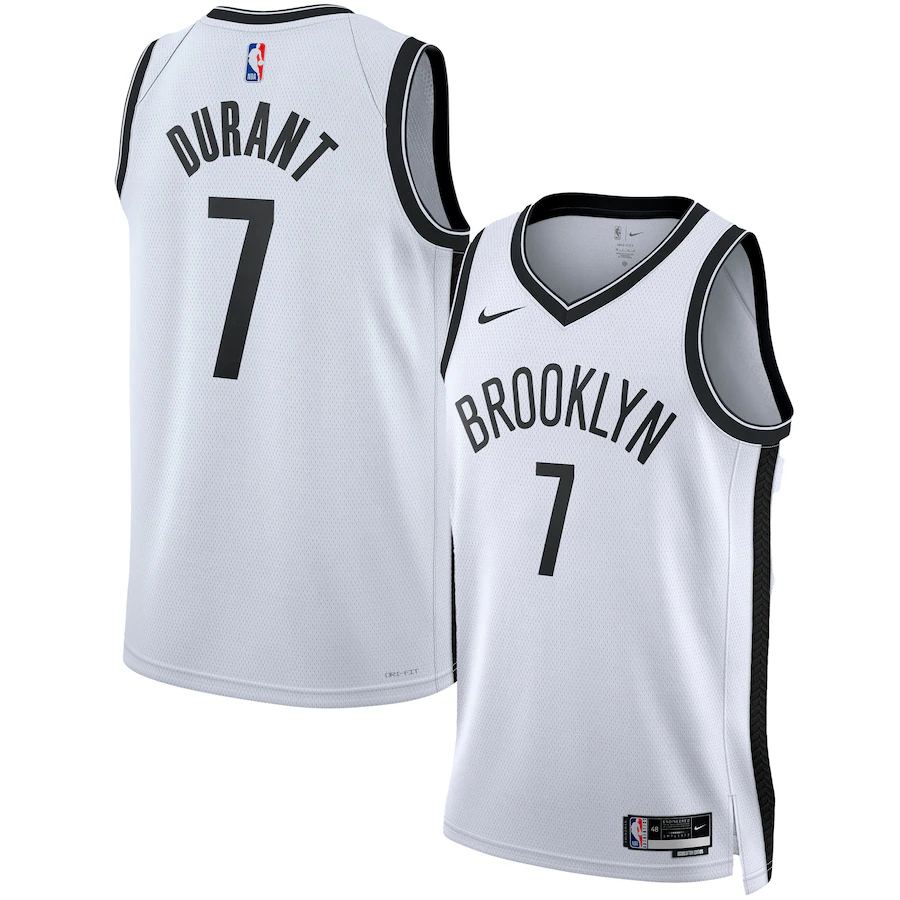 Unisex Brooklyn Nets Kevin Durant Nike White Swingman Jersey - Association Edition - SUjersey01
