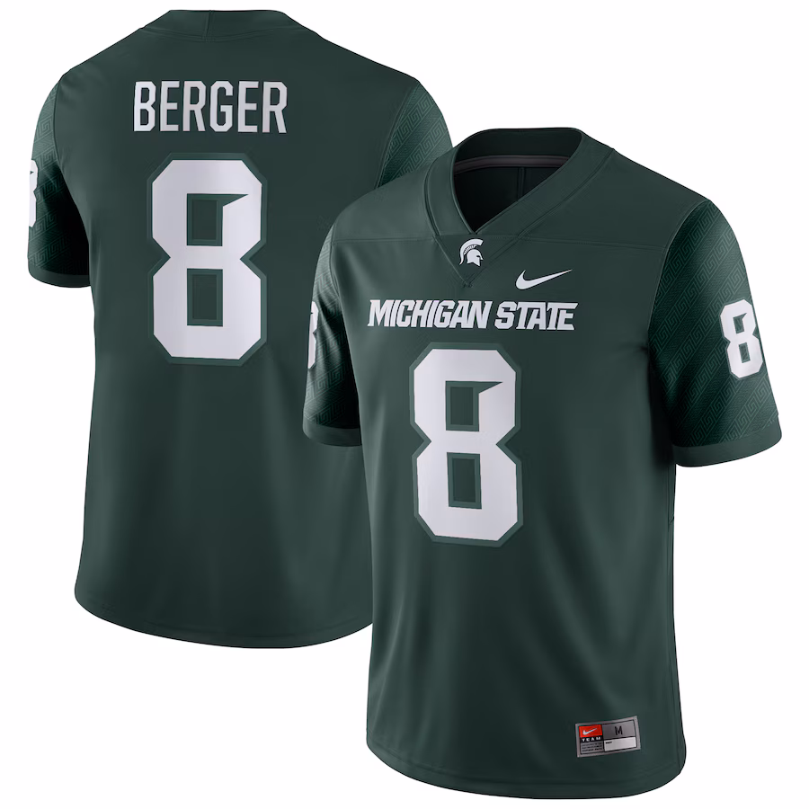 Jalen Berger Michigan State Spartans Nike Player Game Jersey - Green - SUjersey01