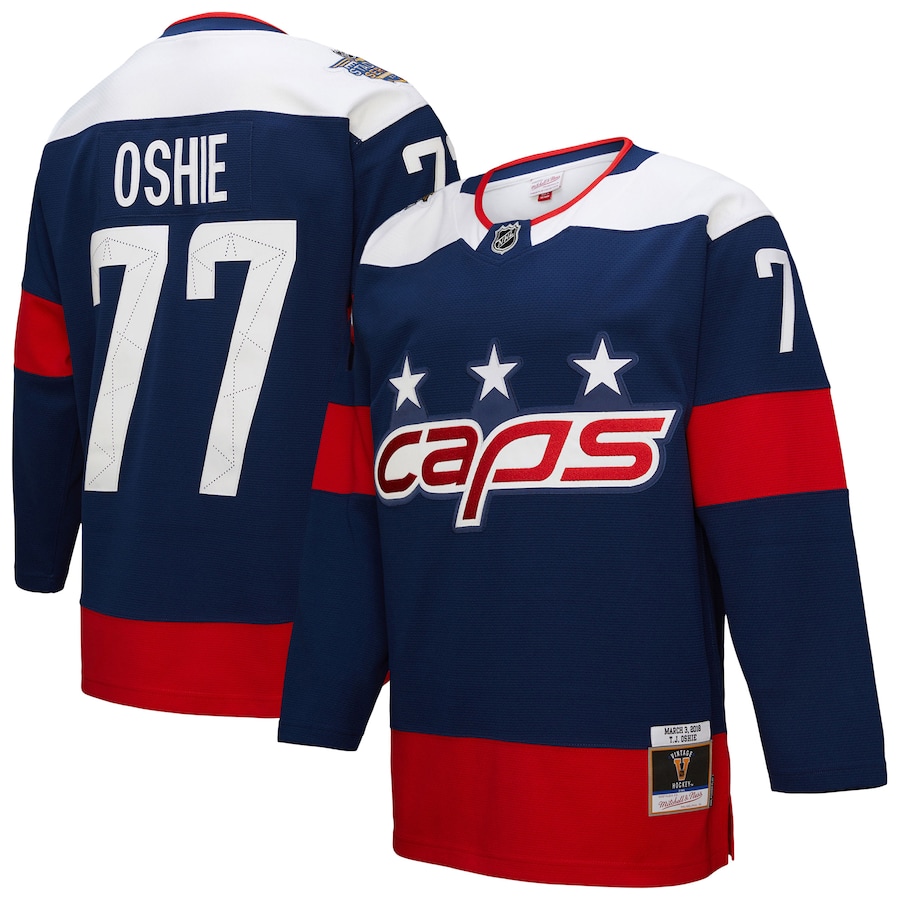 Men's Washington Capitals TJ Oshie Mitchell & Ness Navy Power Play Jersey - SUjersey01