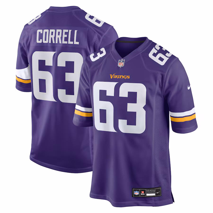 Men's Minnesota Vikings Zeke Correll Nike Purple Team Game Jersey - SUjersey01