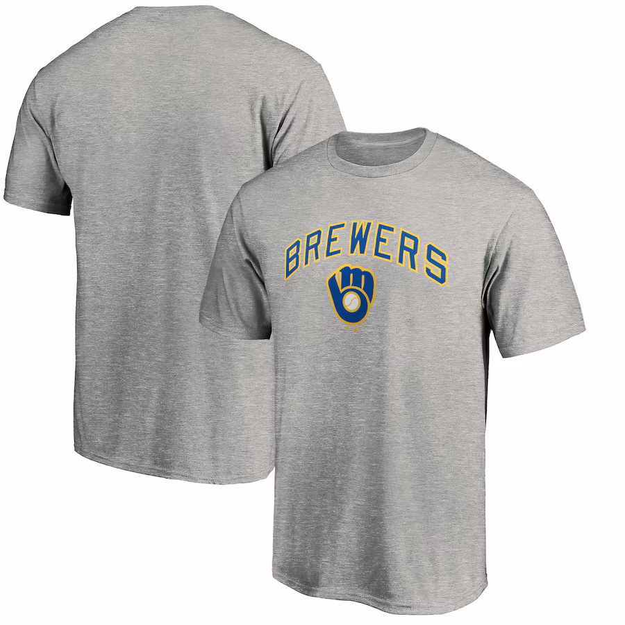 Men's Milwaukee Brewers Heather Gray Cooperstown Collection Wahconah T-Shirt - SUjersey01