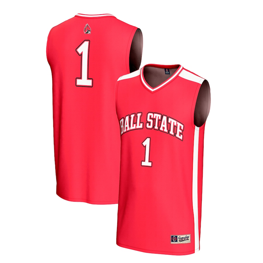 Unisex GameDay Greats #1 Cardinal Ball State Cardinals Adult Lightweight Collegiate Basketball Fashion Jersey - SUjersey01