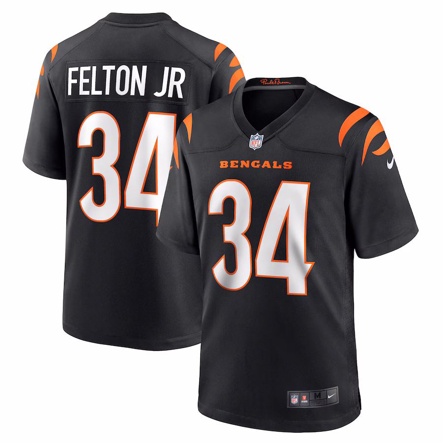 Men's Cincinnati Bengals Demetric Felton Jr. Nike  Black Team Game Jersey - SUjersey01