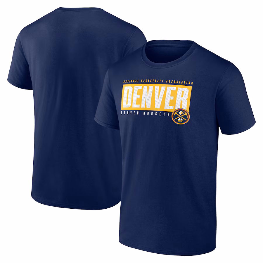 Men's Denver Nuggets Fanatics Navy Box Out T-Shirt - SUjersey01