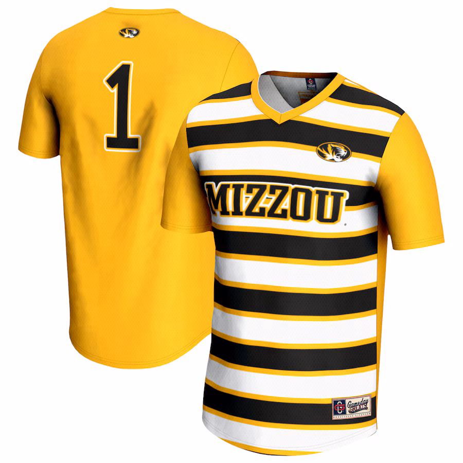 Unisex GameDay Greats #1 Gold Missouri Tigers Lightweight Soccer Fashion Jersey - SUjersey01