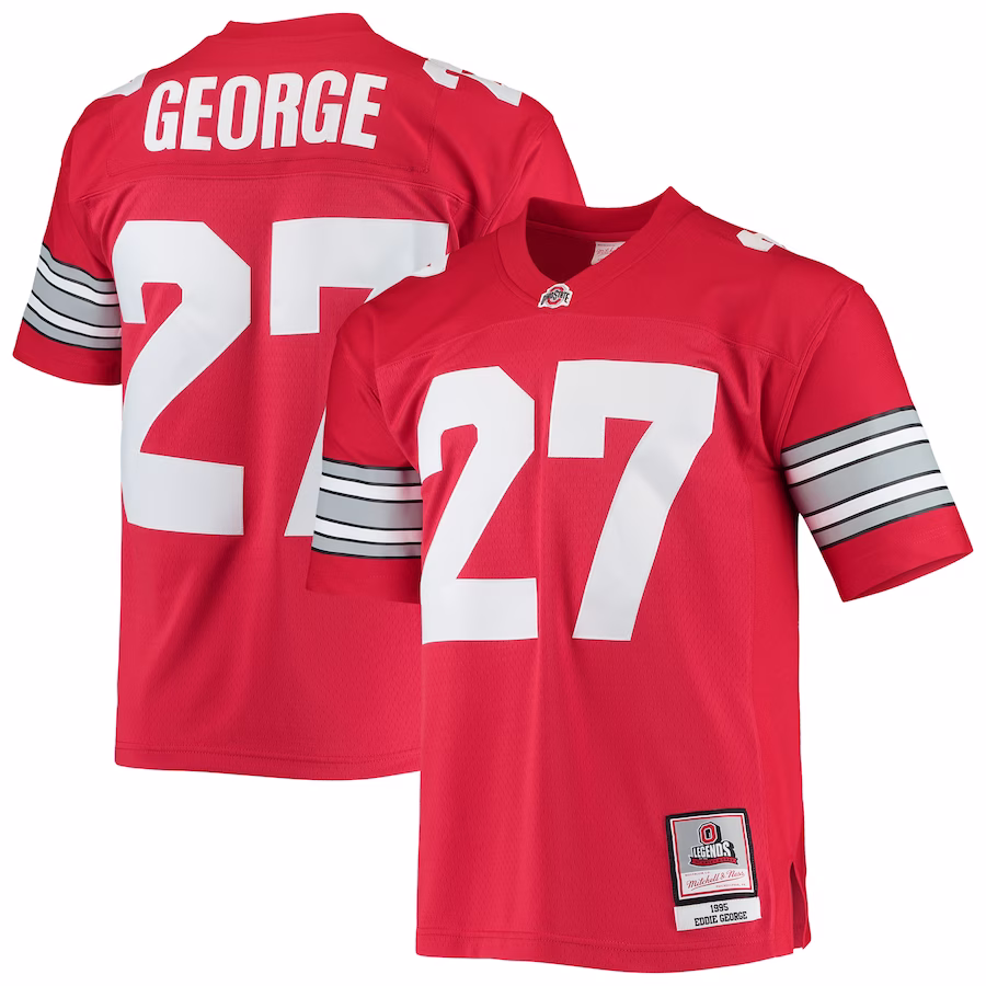 Eddie George Ohio State Buckeyes Mitchell & Ness 1995 Authentic Throwback Legacy Jersey - Scarlet - SUjersey01