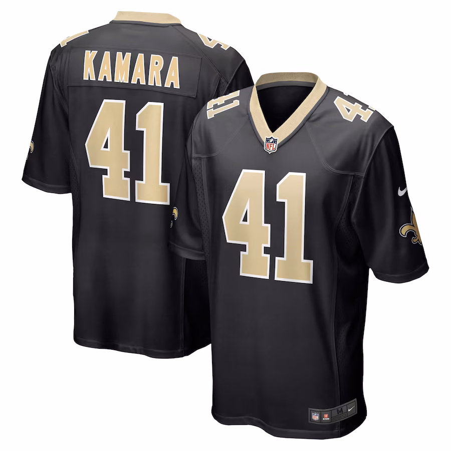 Men's New Orleans Saints Alvin Kamara Nike Black Game Jersey - SUjersey01