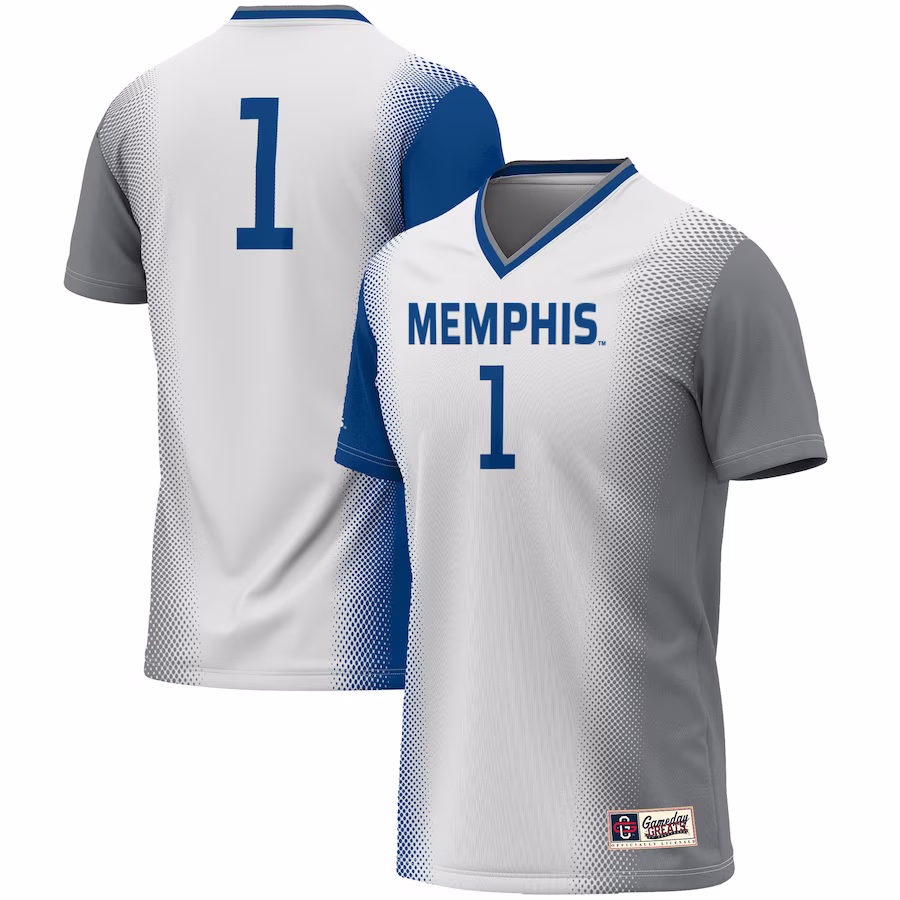 #1 Memphis Tigers GameDay Greats Unisex  Lightweight Women's Soccer Jersey - White - SUjersey01