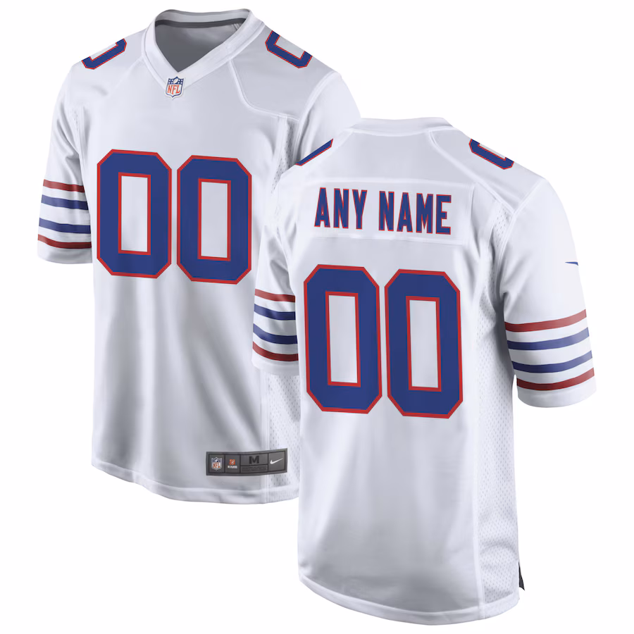 Men's Buffalo Bills Nike White Alternate Custom Game Jersey - SUjersey01