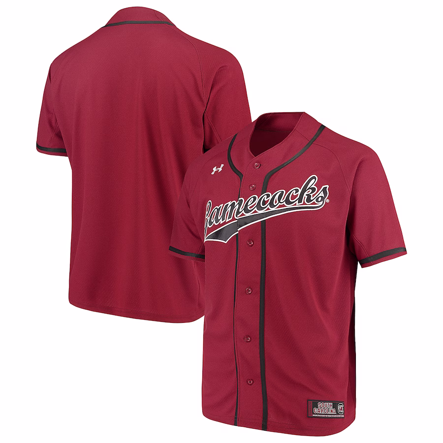 South Carolina Gamecocks Under Armour Performance Replica Baseball Jersey - Garnet - SUjersey01