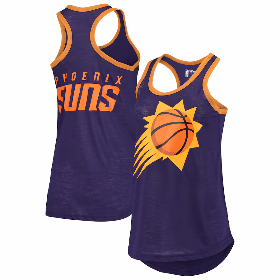 Women's Phoenix Suns G-III Sports by Carl Banks Purple Showdown Burnout Tank Top - SUjersey01