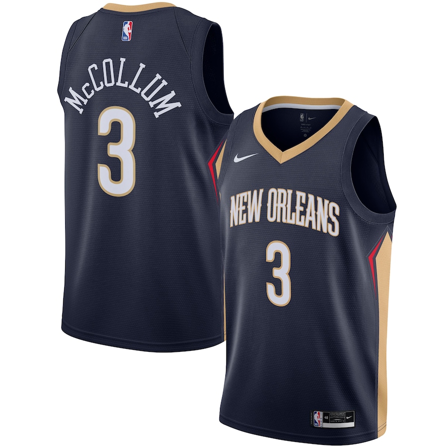 New Orleans Pelicans C.J. McCollum Nike Navy Swingman Jersey - Icon Edition - SUjersey01