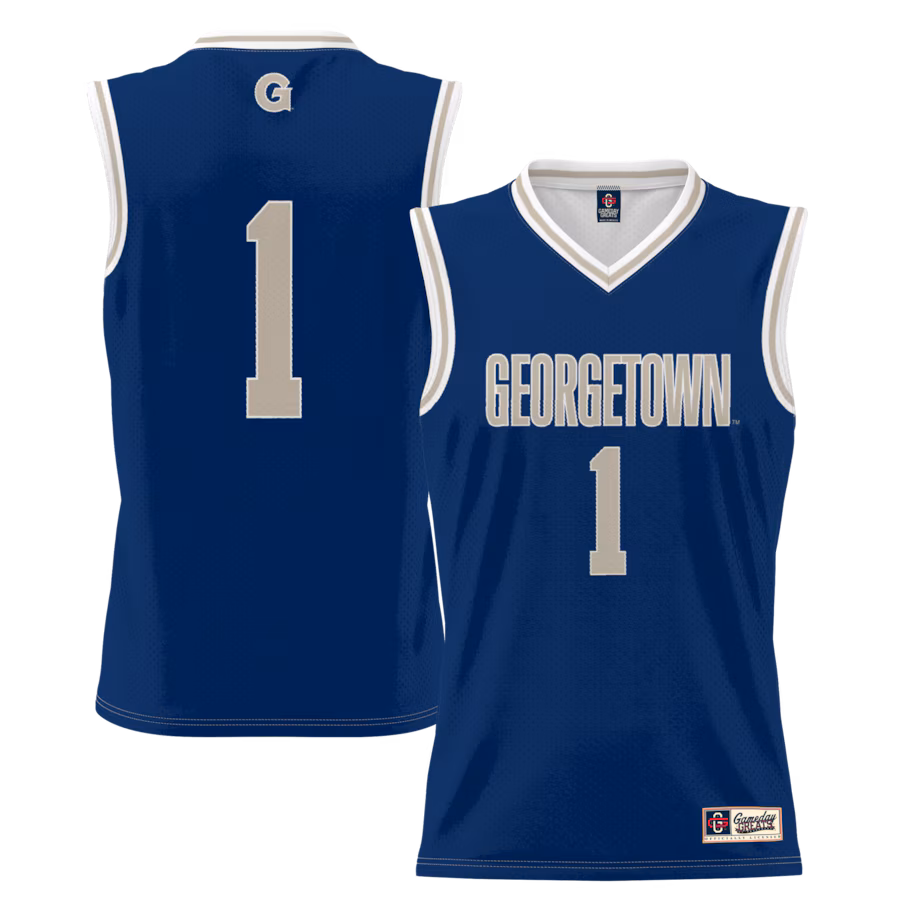 Youth GameDay Greats #1 Navy Georgetown Hoyas Lightweight Basketball Jersey - SUjersey01