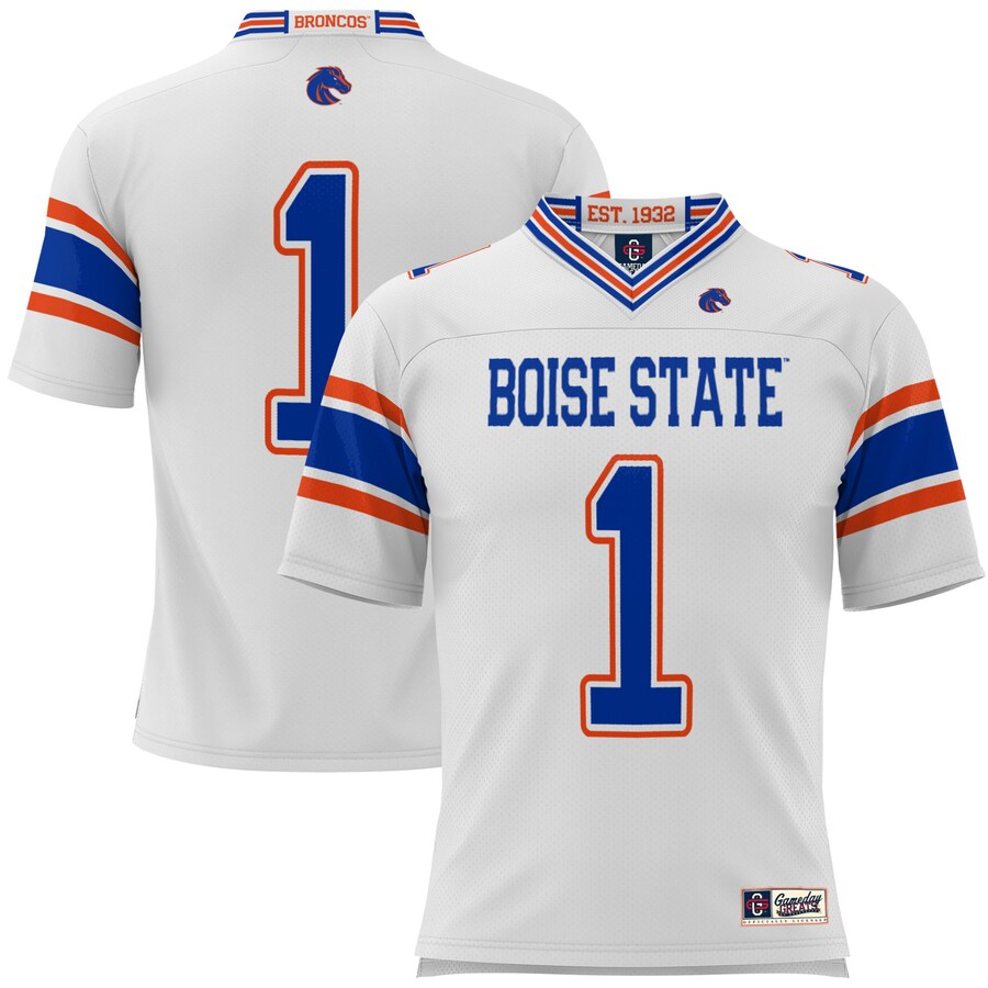 Youth GameDay Greats #1 White Boise State Broncos Football Jersey - SUjersey01