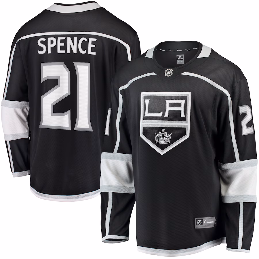 Men's Los Angeles Kings Jordan Spence Fanatics Black Home Premier Breakaway Player Jersey - SUjersey01