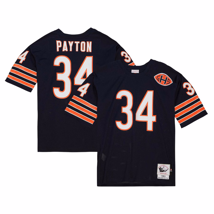Men's Chicago Bears 1983 Walter Payton Mitchell & Ness Navy Authentic Throwback Retired Player Jersey - SUjersey01