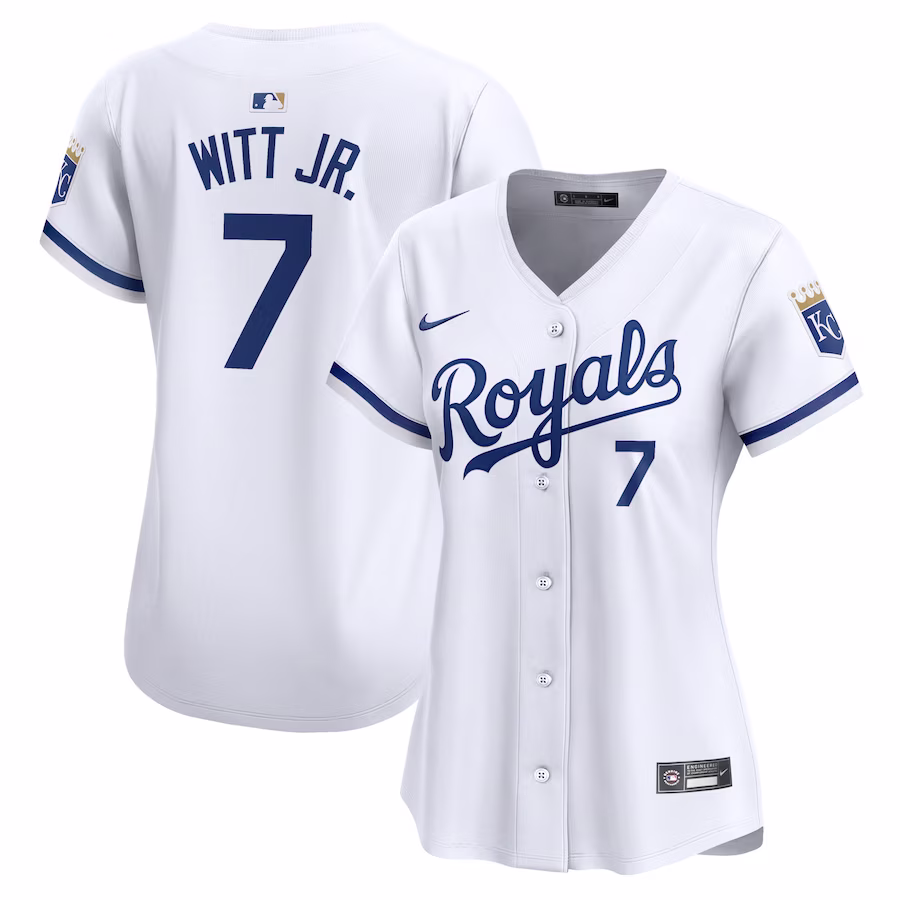 Women's Kansas City Royals Bobby Witt Jr. Nike White Home Limited Player Jersey - SUjersey01