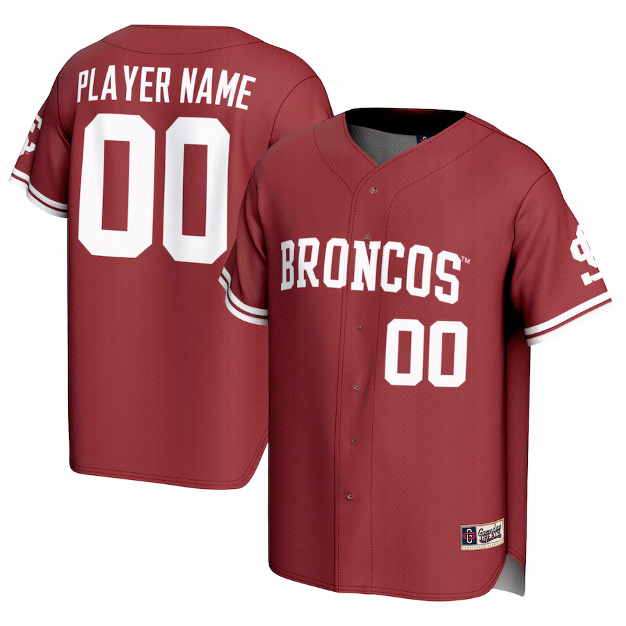 Santa Clara Broncos GameDay Greats Youth  NIL Pick-A-Player Softball Lightweight Jersey – Maroon - SUjersey01