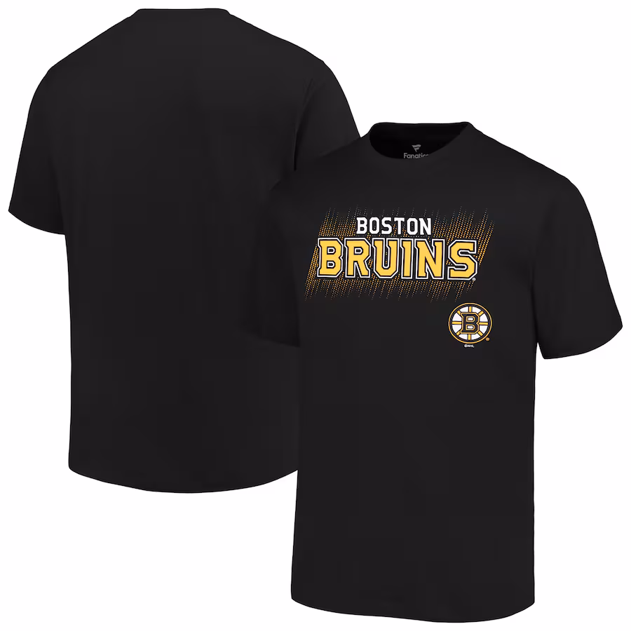 Men's Boston Bruins Fanatics Black Big & Tall Wordmark T-Shirt - SUjersey01
