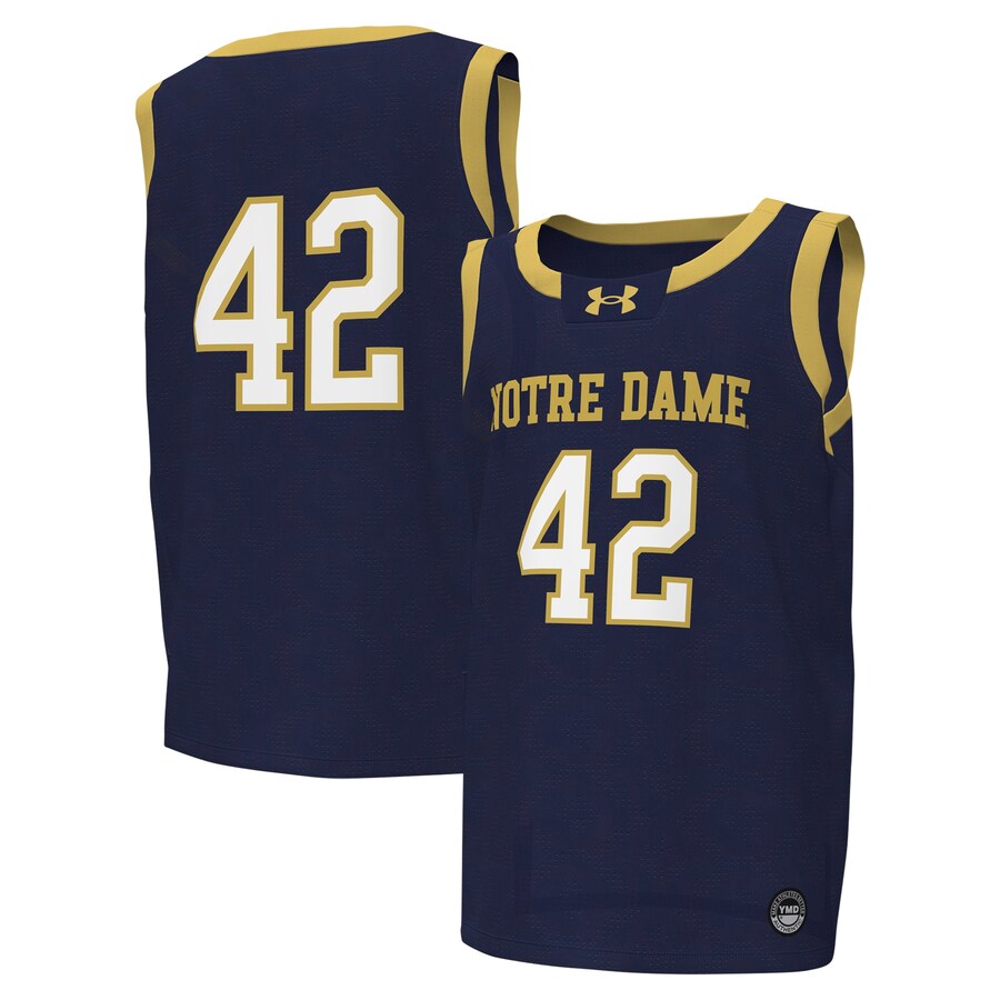 Youth Under Armour #42 Navy Notre Dame Fighting Irish Replica Basketball Jersey - SUjersey01