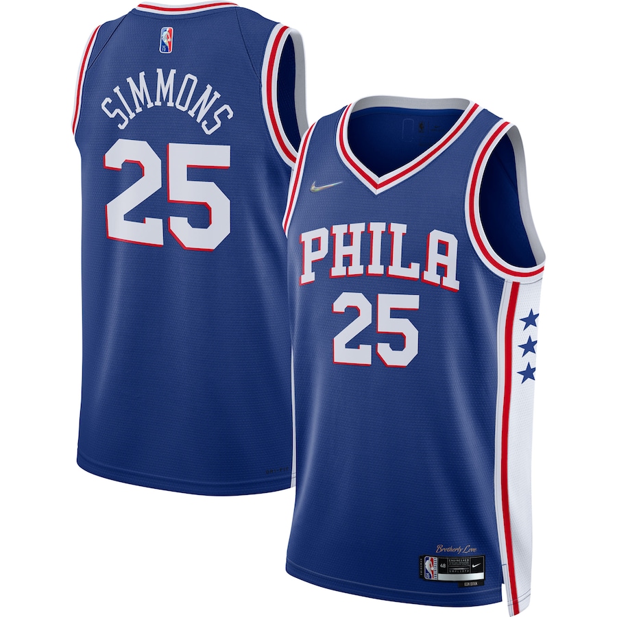 Men's Philadelphia 76ers Ben Simmons Nike Royal 2021/22 Diamond Swingman Jersey - Icon Edition - SUjersey01