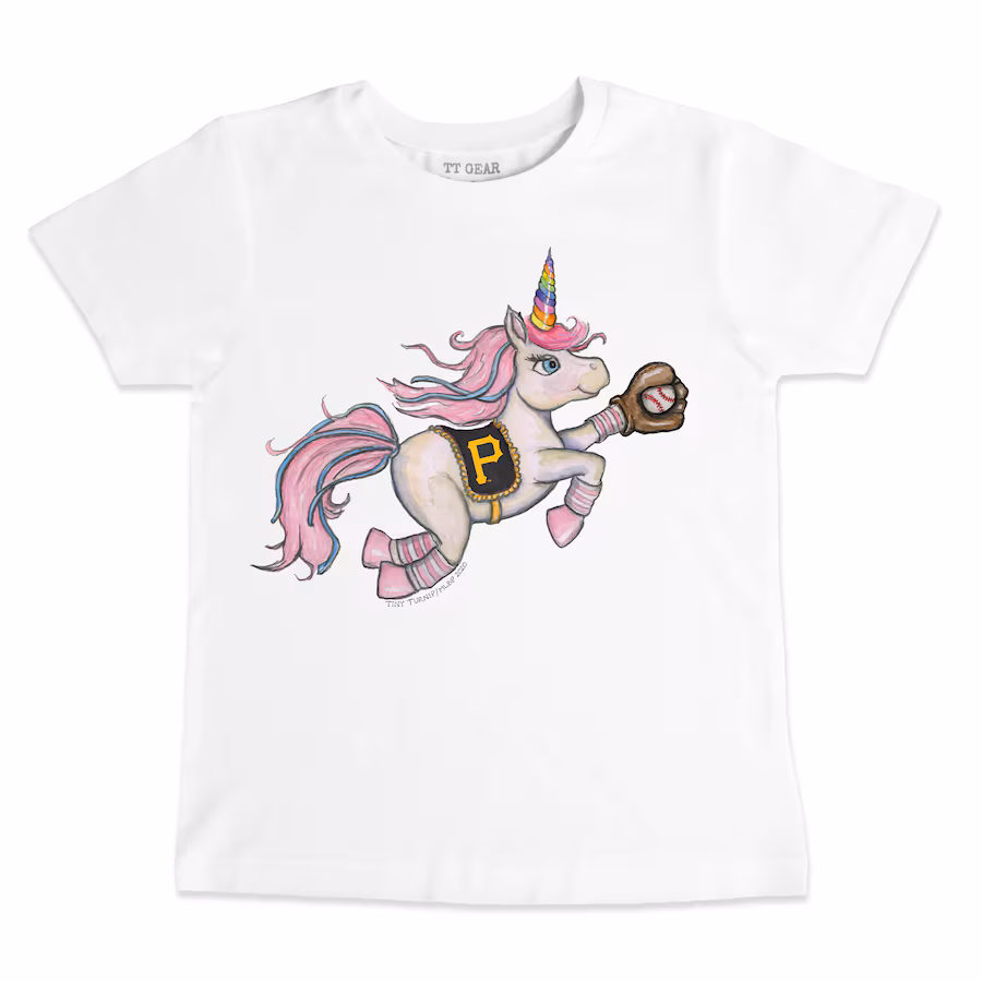 Youth Pittsburgh Pirates Tiny Turnip White Unicorn T-Shirt - SUjersey01