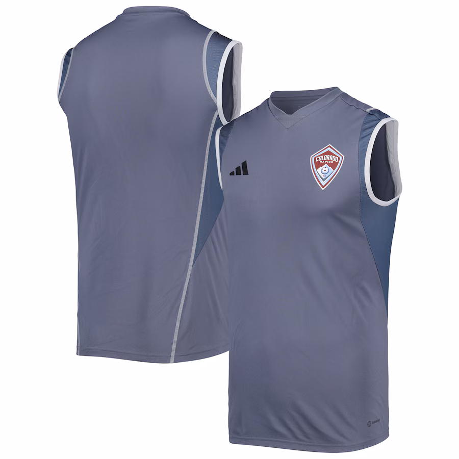 Men's Colorado Rapids adidas Gray 2023 On-Field Sleeveless Training Jersey - SUjersey01