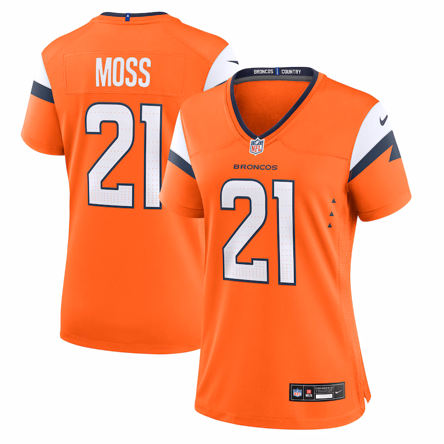 Women's Denver Broncos Riley Moss Nike Orange Team Game Jersey - SUjersey01