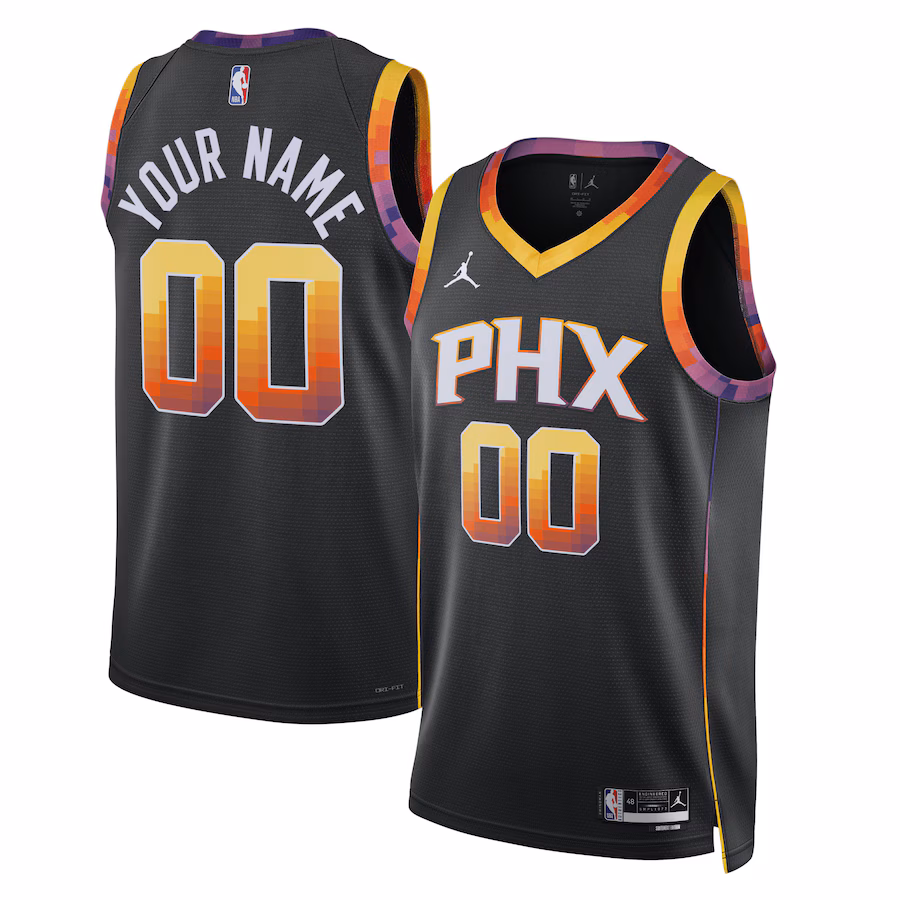 Unisex Phoenix Suns Jordan Brand Black 2022/23 Swingman Custom Jersey - Statement Edition - SUjersey01