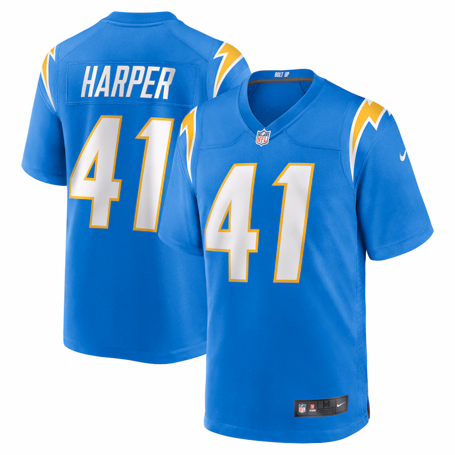 Men's Los Angeles Chargers Thomas Harper Nike  Powder Blue Team Game Jersey - SUjersey01