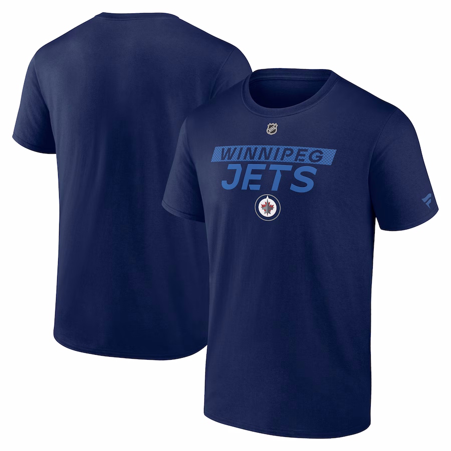 Men's Winnipeg Jets Fanatics Navy Authentic Pro Core Primary T-Shirt - SUjersey01