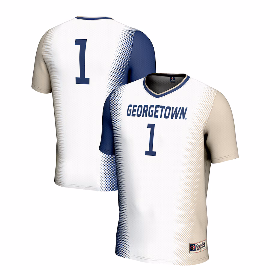 Unisex GameDay Greats #1 White Georgetown Hoyas  Lightweight Women's Soccer Jersey - SUjersey01