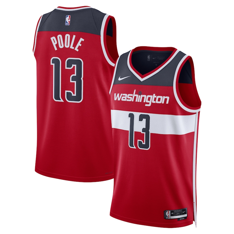Unisex Washington Wizards Jordan Poole Nike Red Swingman Jersey - Icon Edition - SUjersey01