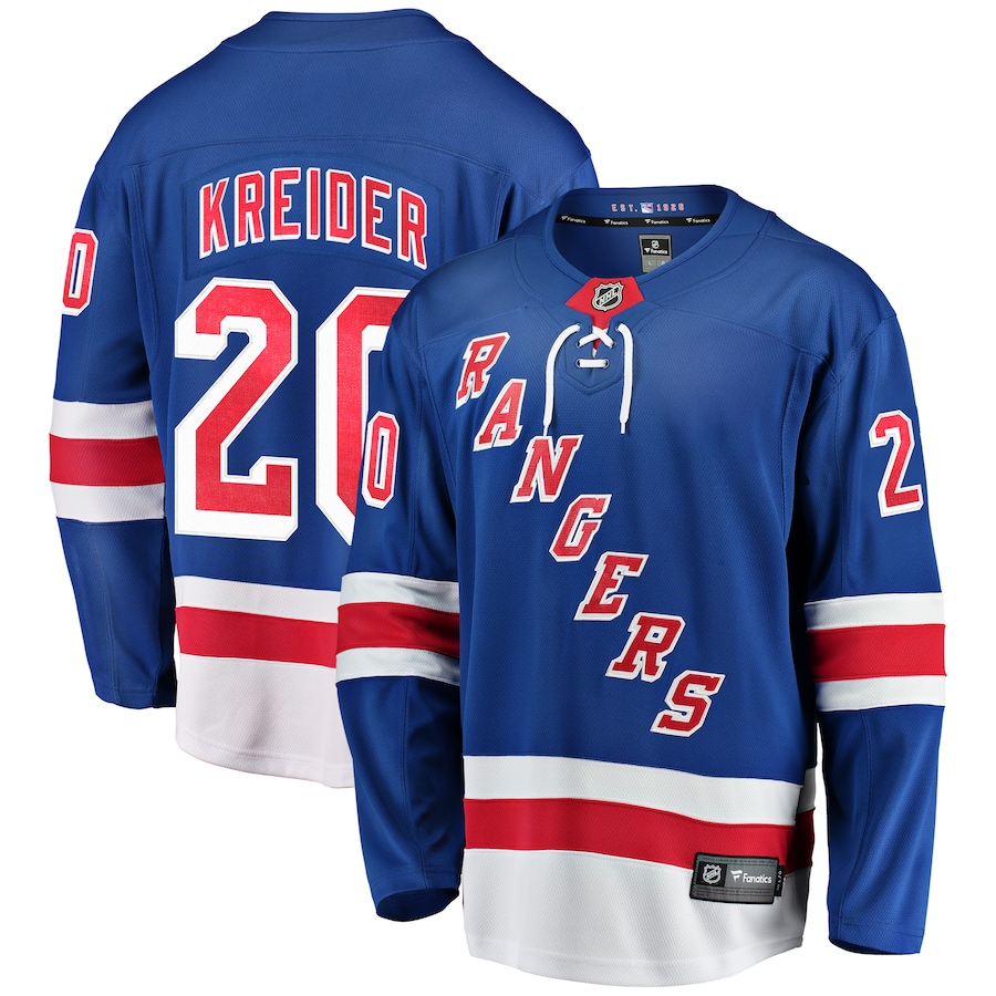 Men's New York Rangers Chris Kreider Fanatics Blue Home Breakaway Player Jersey - SUjersey01