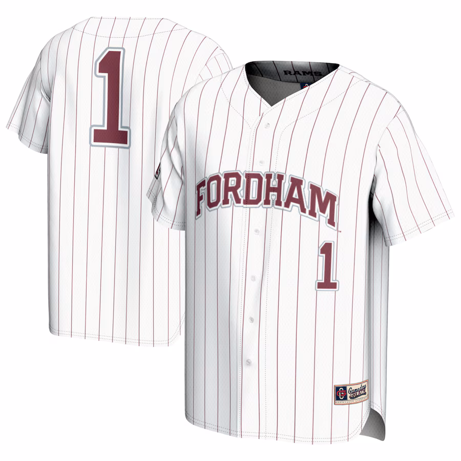 Youth GameDay Greats #1 White Fordham Rams  Lightweight Baseball Fashion Jersey - SUjersey01