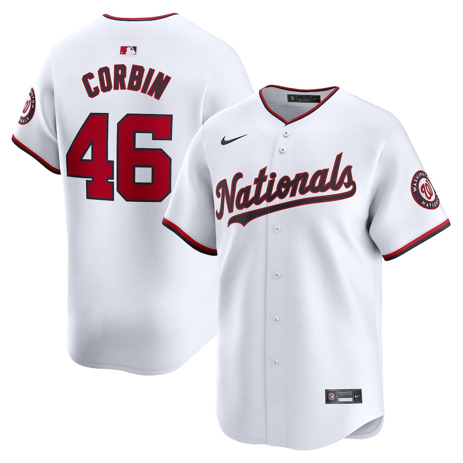 Men's Washington Nationals Patrick Corbin Nike White Home Limited Player Jersey - SUjersey01