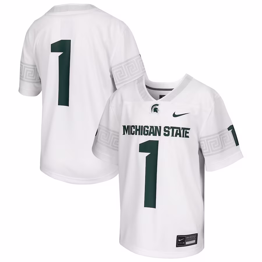 # Michigan State Spartans Nike Youth Football Game Jersey - White - SUjersey01