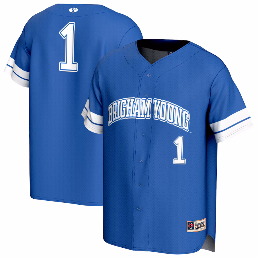 Youth GameDay Greats #1 Royal BYU Cougars Lightweight Collegiate Baseball Fashion Jersey - SUjersey01