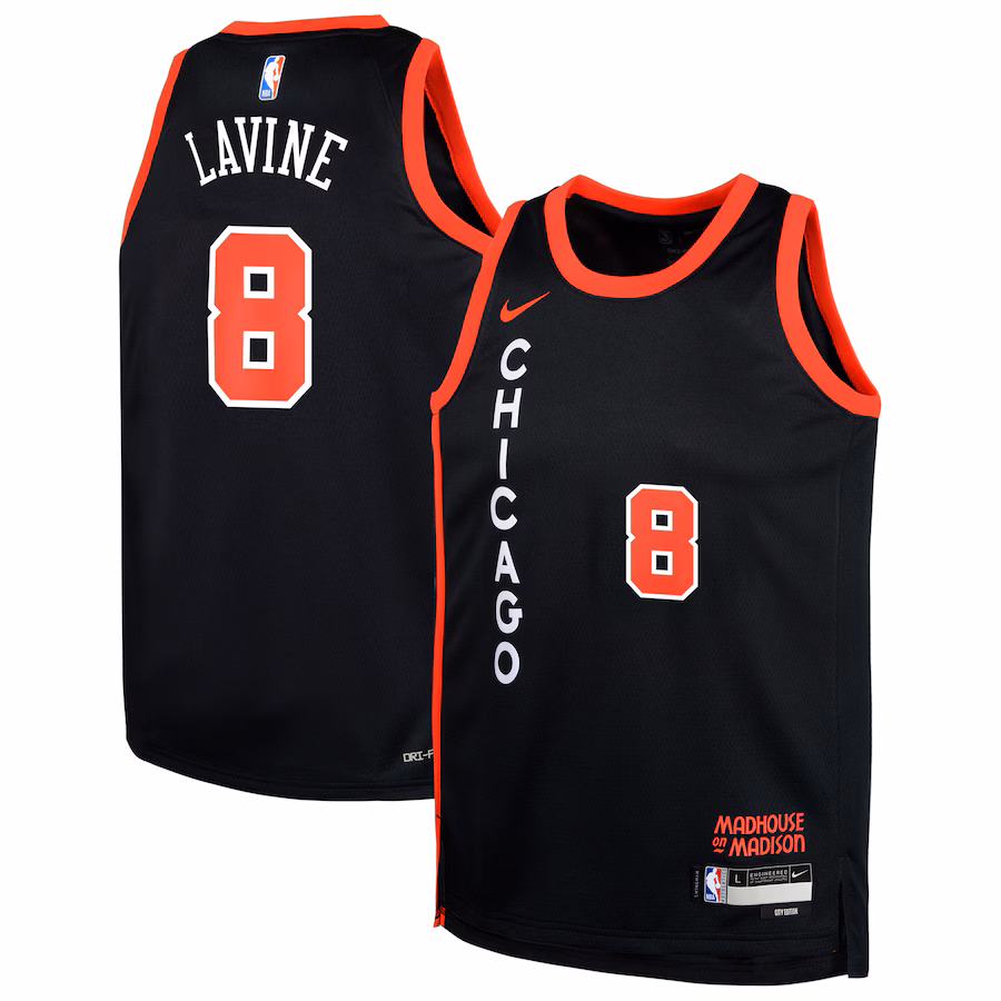 Youth Chicago Bulls Zach LaVine Nike Black  Swingman Replica Jersey - City Edition - SUjersey01