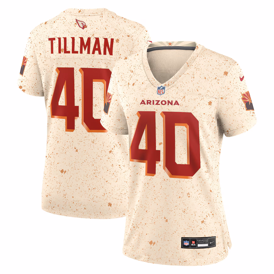 Women's Arizona Cardinals Pat Tillman Nike Natural 2025 Rivalries Collection Retired Player Game Jersey - SUjersey01